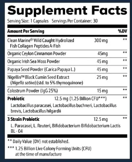 GutSave supplement facts